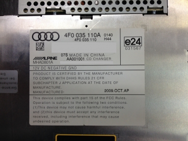Reparatur Audi 1DIN MP3 CD-Wechsler 4F0035110A Hersteller Alpine